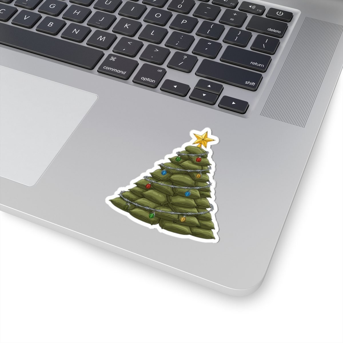 tactical christmas tree sticker military sandbag art