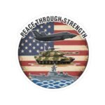 peace through strength military sticker