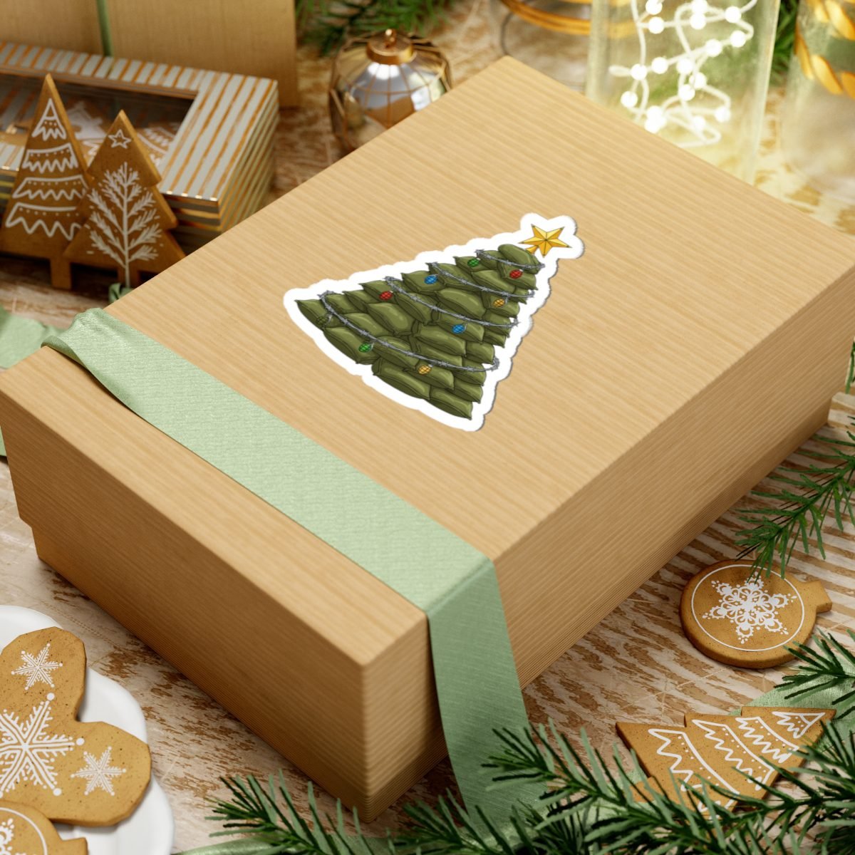 tactical christmas tree sticker military sandbag art