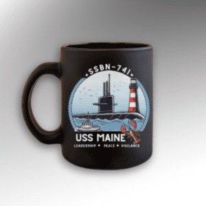 submarine uss maine ssbn 741 coffee mug, navy ship mug, military gift, patriotic cup, nautical decor, tea cup with submarine design