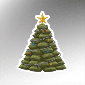tactical christmas tree sticker military sandbag art