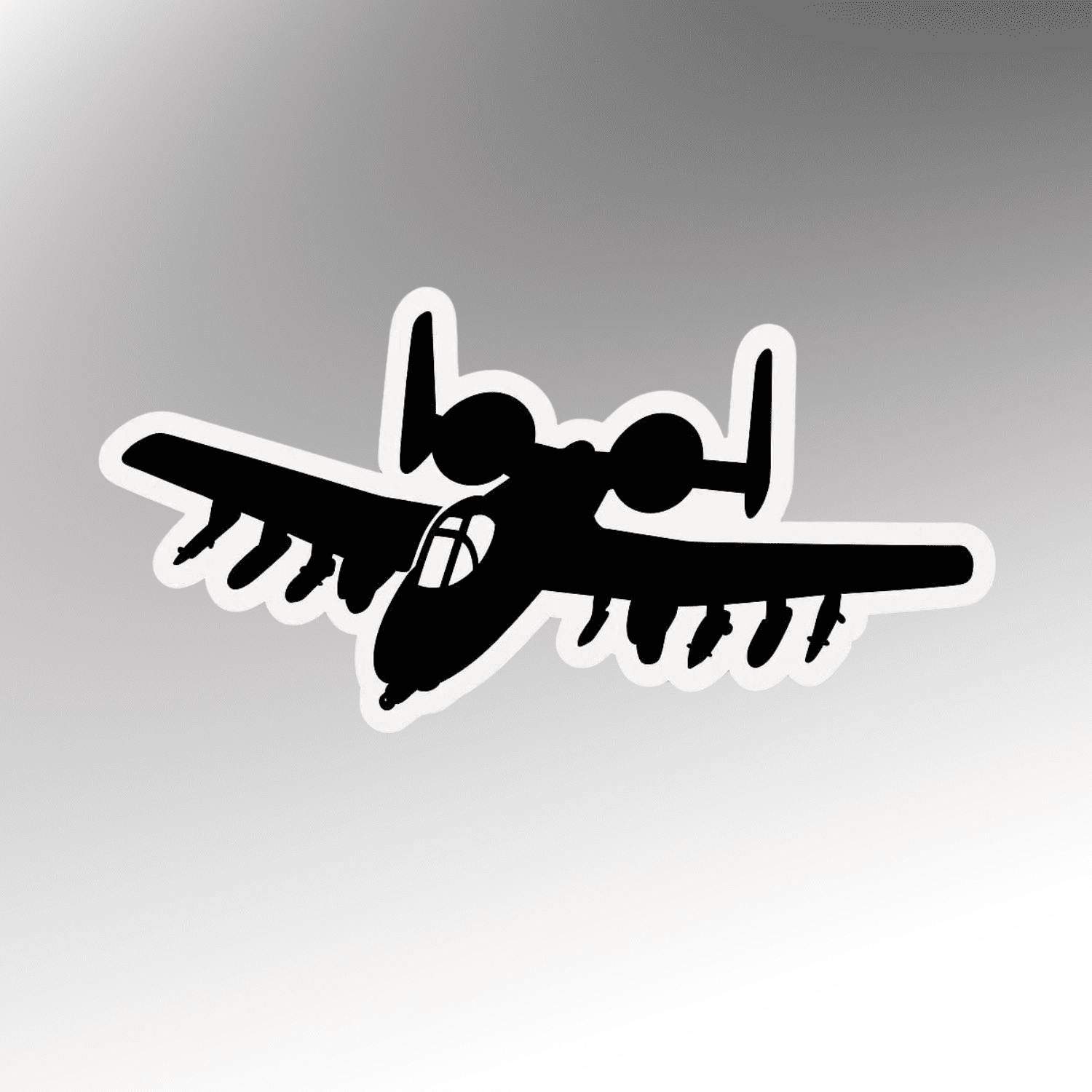 a 10 warthog silhouette sticker