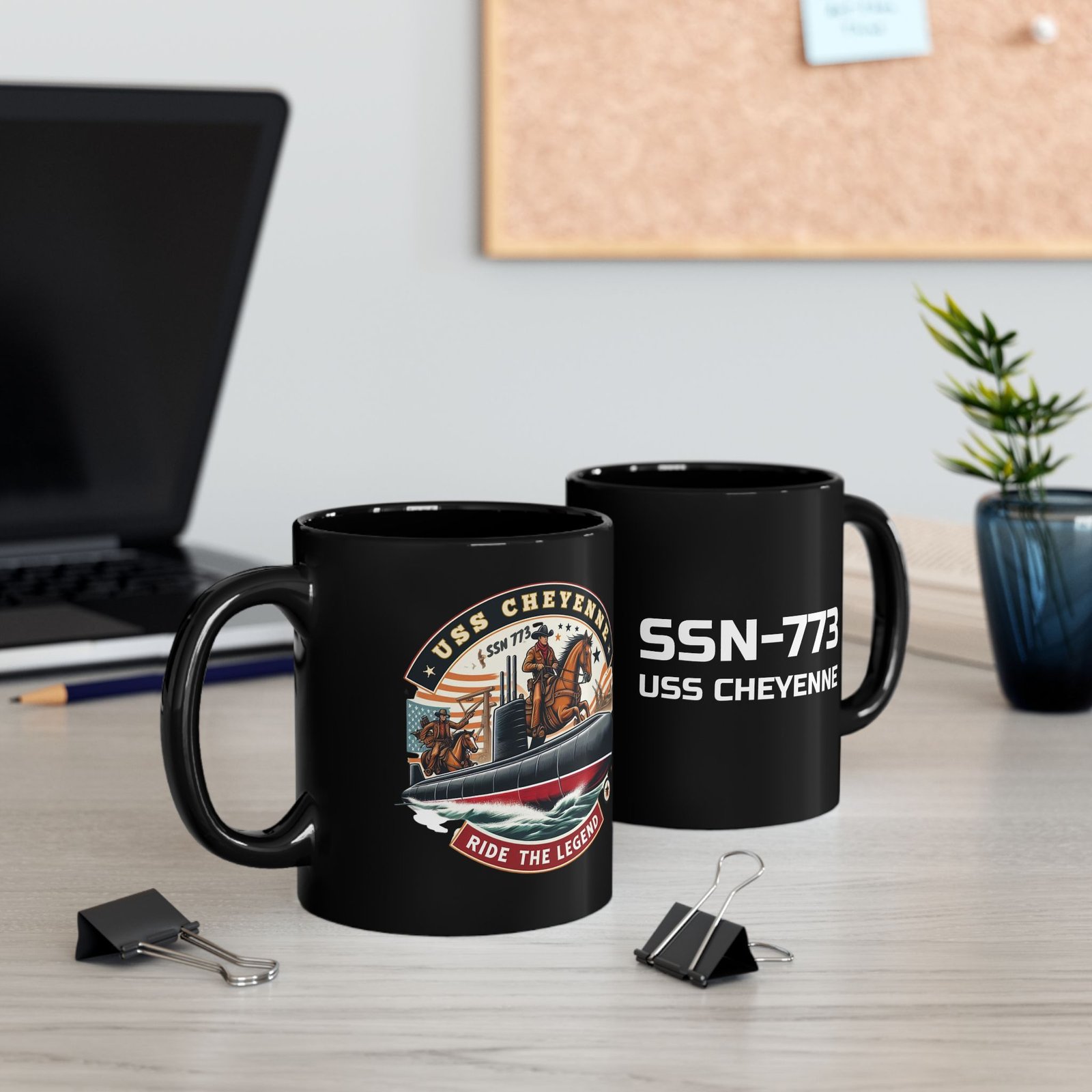 uss cheyenne ssn 773 submarine coffee cup