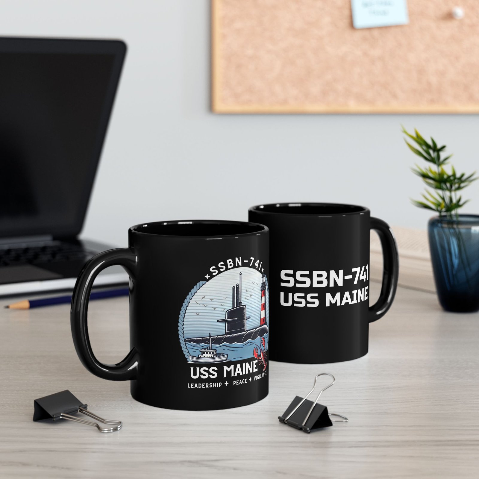 submarine uss maine ssbn 741 coffee mug, navy ship mug, military gift, patriotic cup, nautical decor, tea cup with submarine design