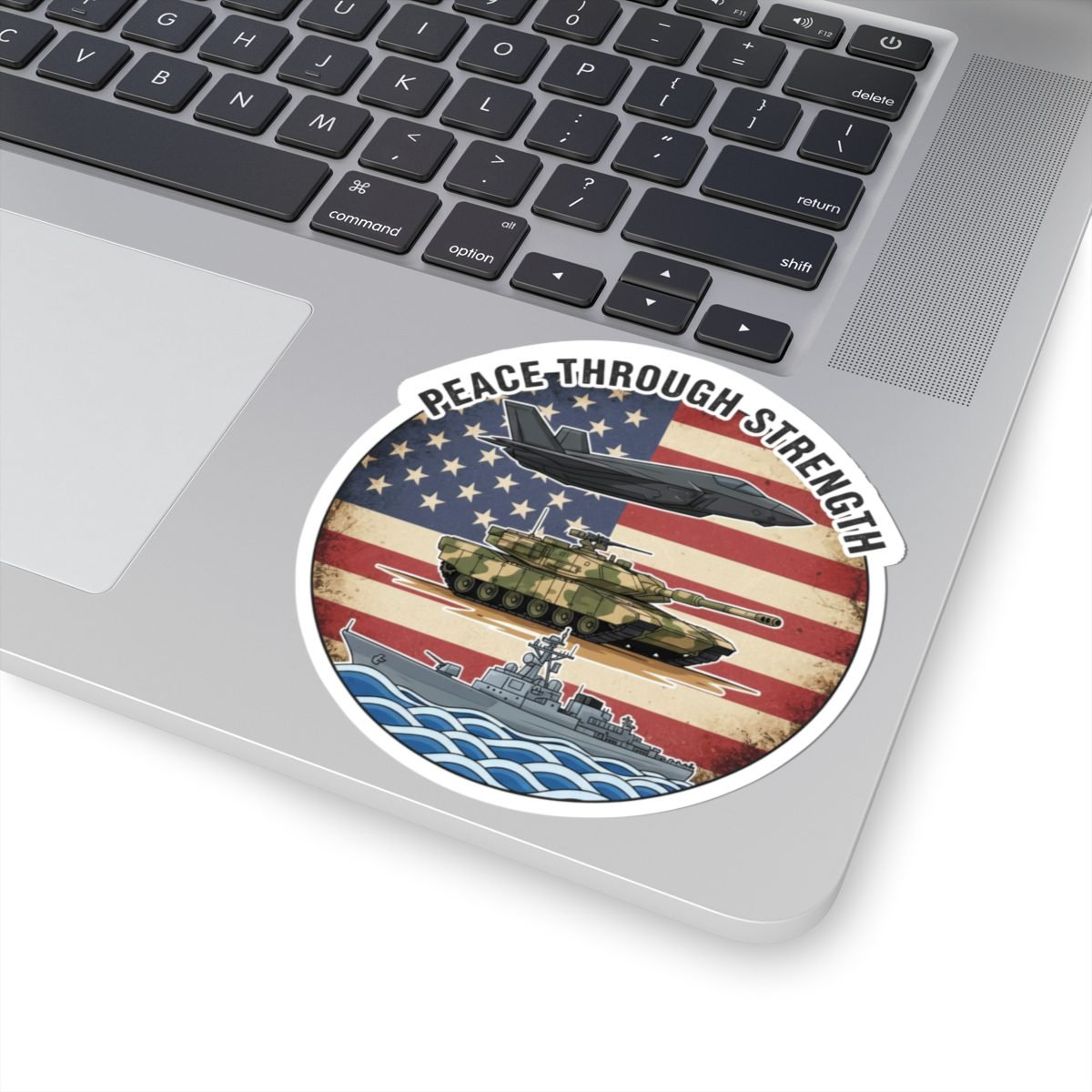 peace through strength military sticker