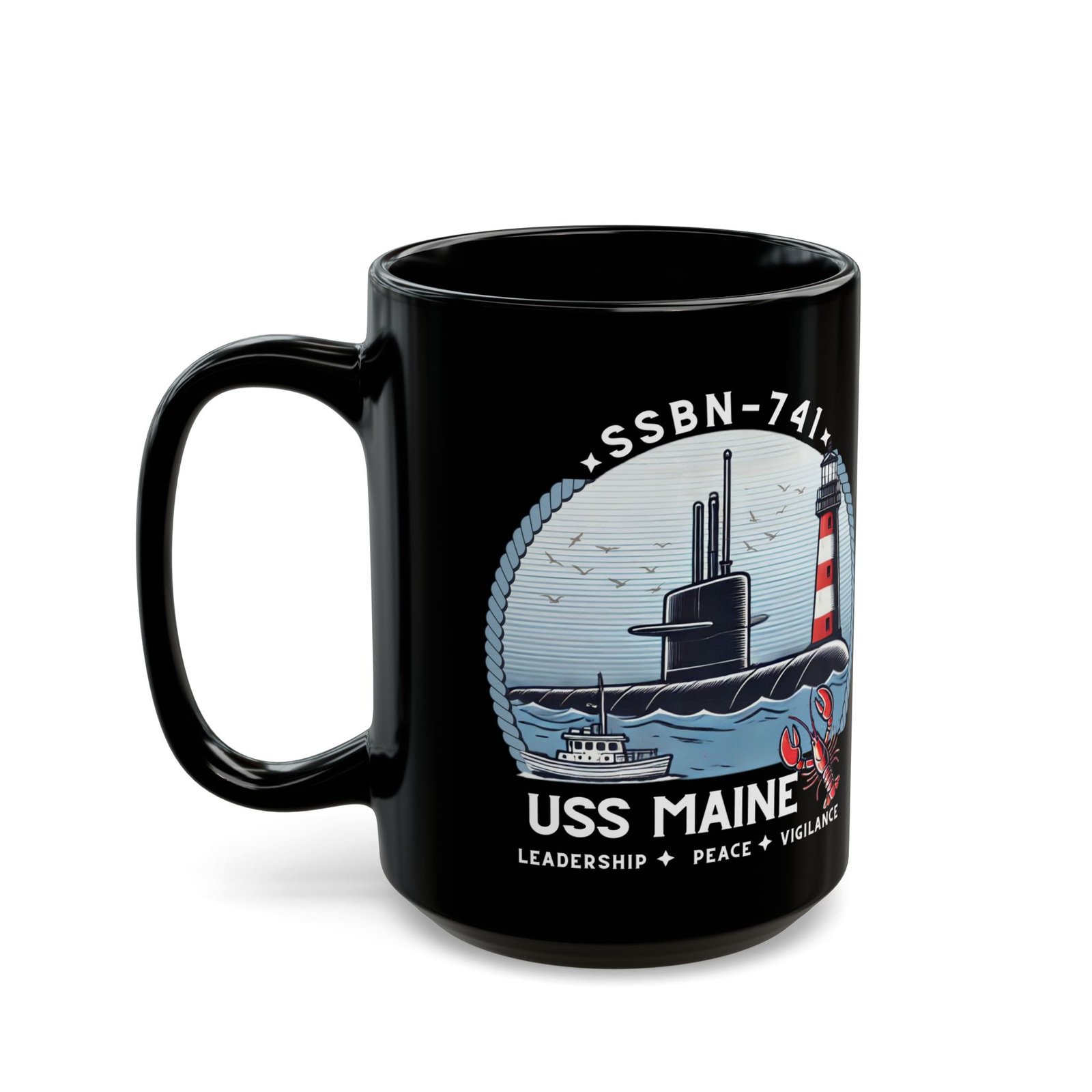 submarine uss maine ssbn 741 coffee mug, navy ship mug, military gift, patriotic cup, nautical decor, tea cup with submarine design