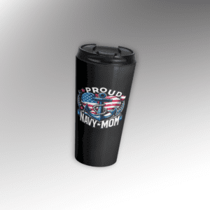 proud navy mom stainless steel travel mug