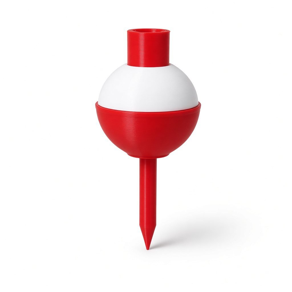 Fishing bobber golf tee 5-pack novelty tee on white background