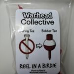 Warhead Collective bag of fishing bobber golf tees with a card reading Reel in a Birdie